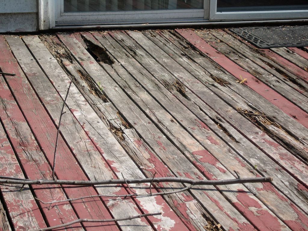 old rotting wood deck